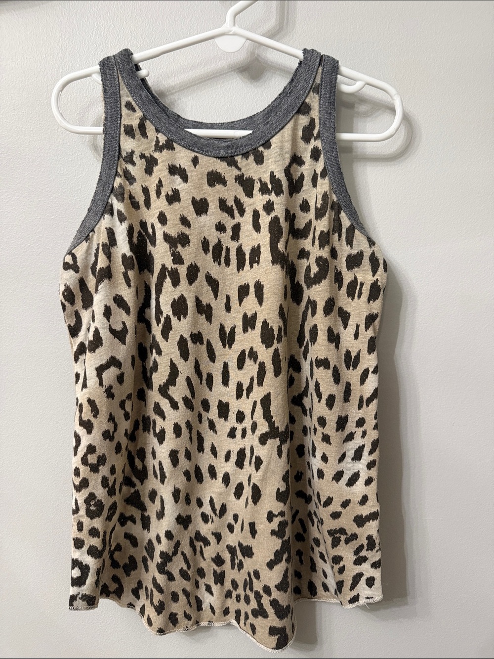 Girls' Size 10 Leopard Print Tank Dress - Beige and Black